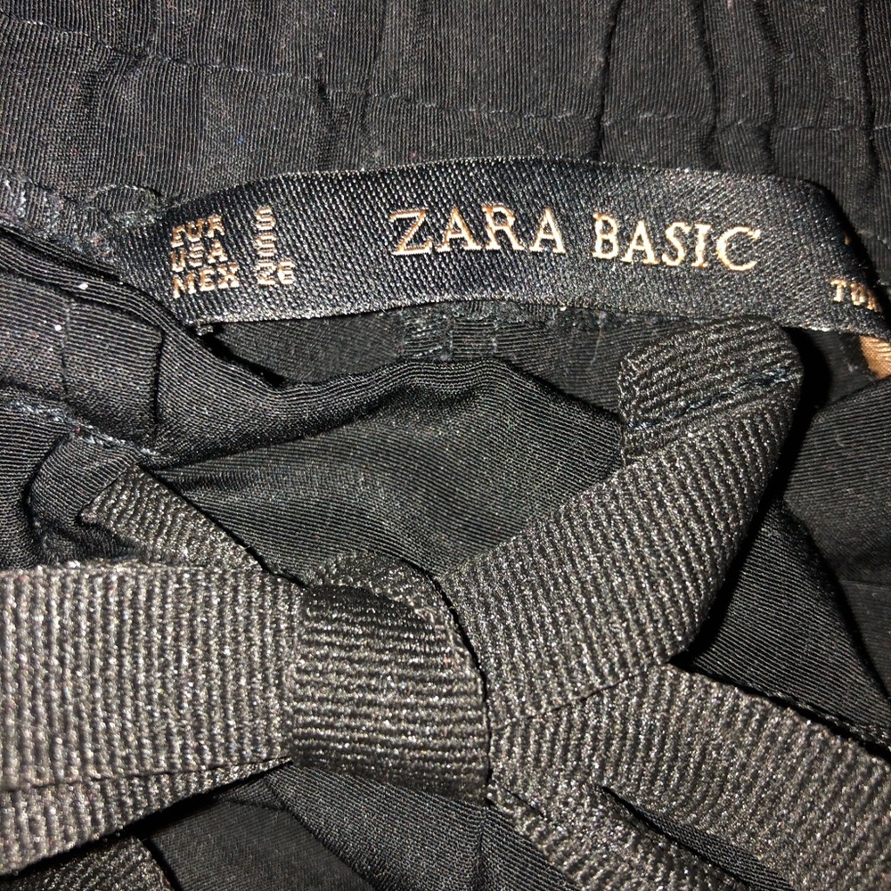 Black Zara Basic Drawstring Pants Small - image 5